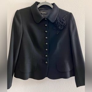 Escada Black Blazer with floral details size 42